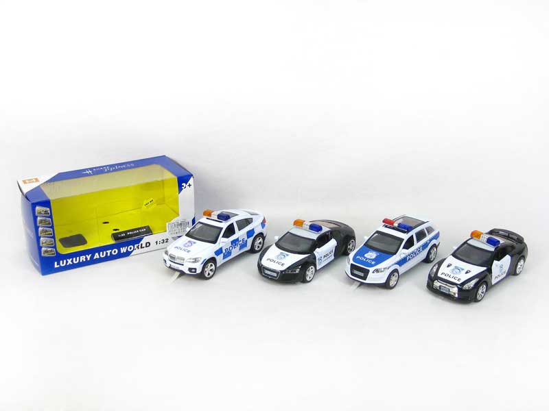 1:32 Die Cast Police Car Pull Back W/L_S(4S2C) toys