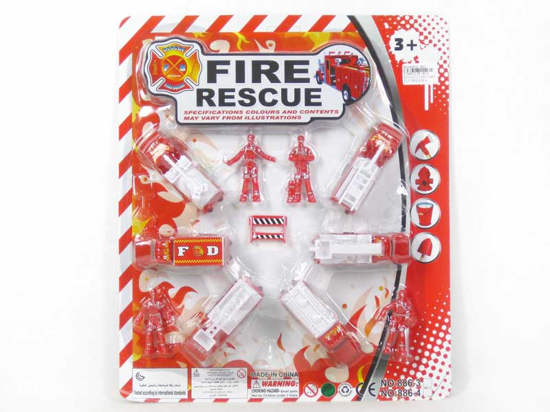 Pull Bck Fire Engine Set toys