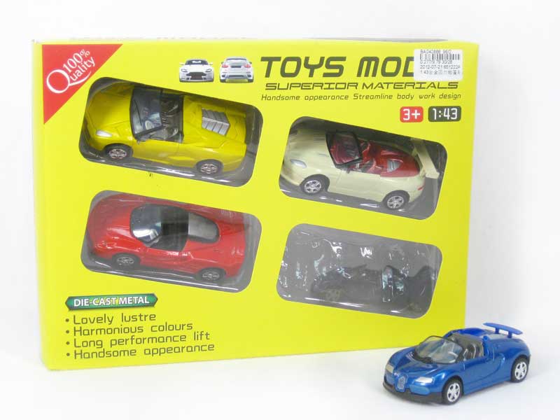 1:43 Die Cast Car Pull Back(4in1) toys