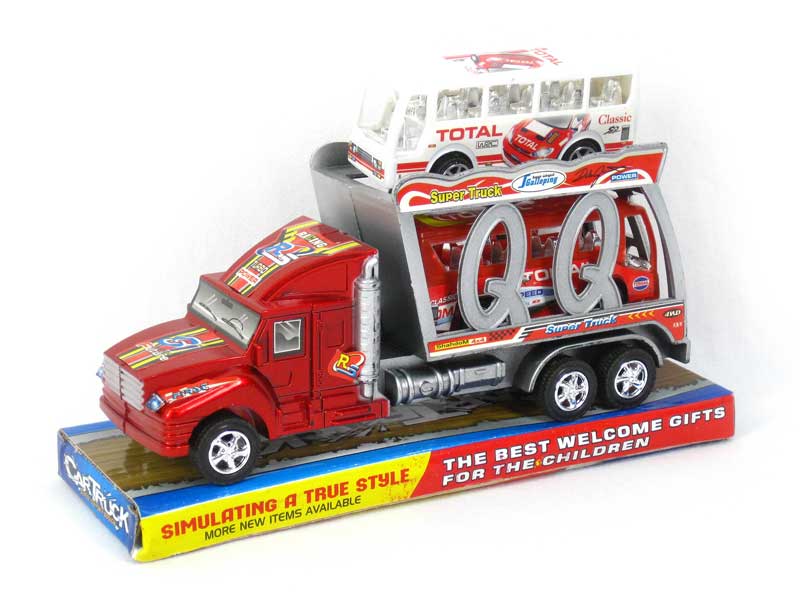 Pull Back Truck Tow Bus toys