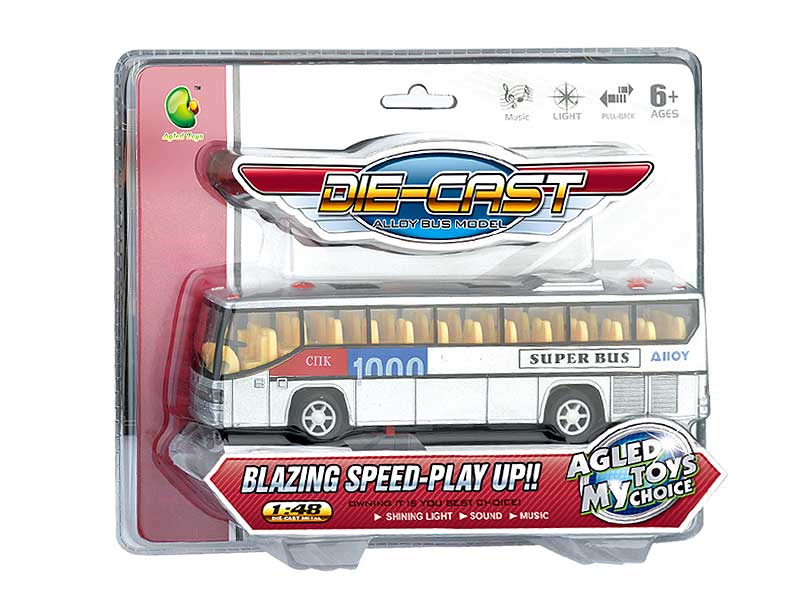 Die Cast Bus Pull Back W/L_S toys
