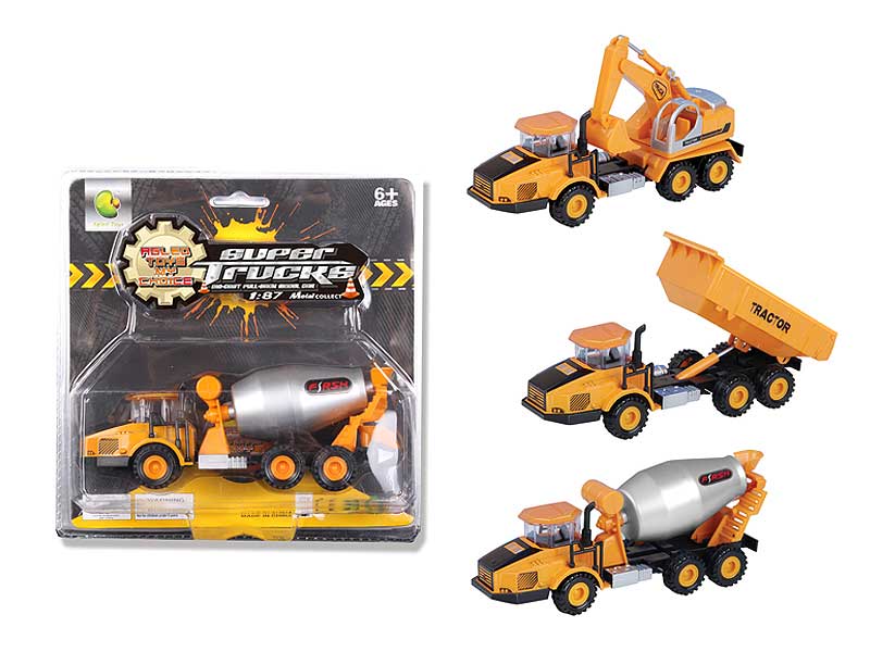 Die Cast Construction Truck Pull Back(3S) toys