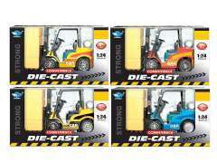Die Cast Construction Truck Pull Back(4C)