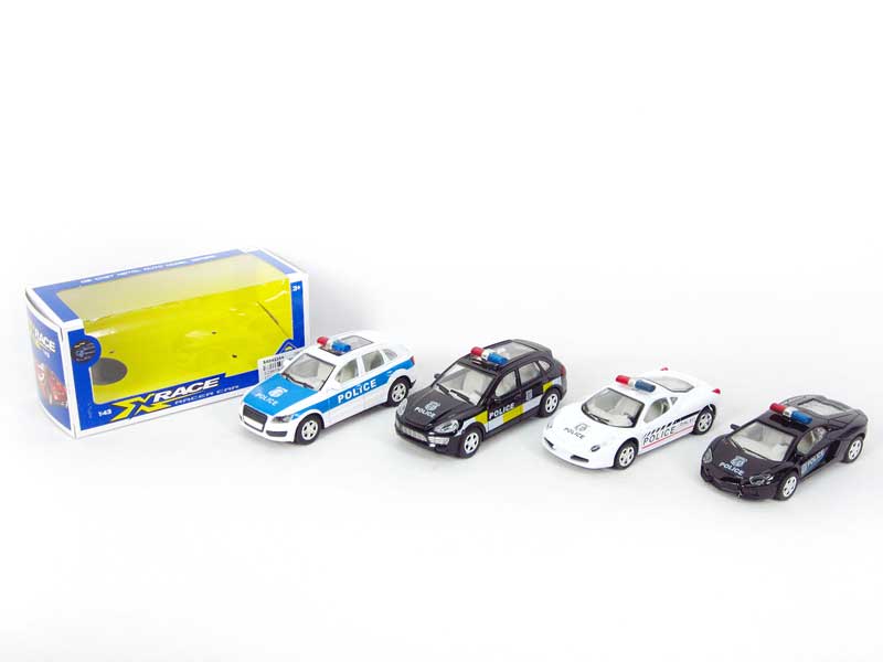 1:43 Die Cast Police Car Pull Back(4S2C) toys