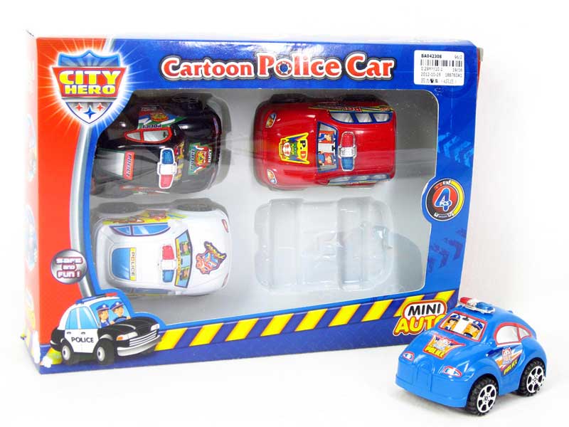 Pull Back Police Car(4in1) toys