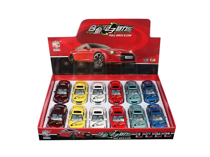 1:32 Die Cast Car Pull Back W/L_IC(12in1) toys