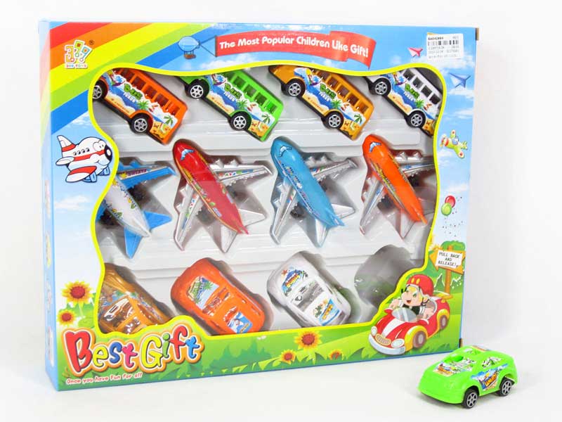 Pull Back Car & Bus & Airplane(12in1) toys