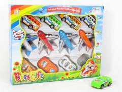 Pull Back Car & Bus & Airplane(12in1)