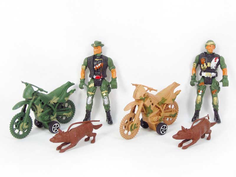 Pull Back Motorcycle & Soldier(6S) toys