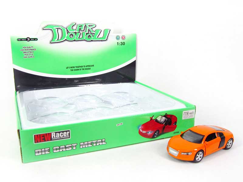 1:30 Die Cast Car Pull Back W/L_M(6in1) toys