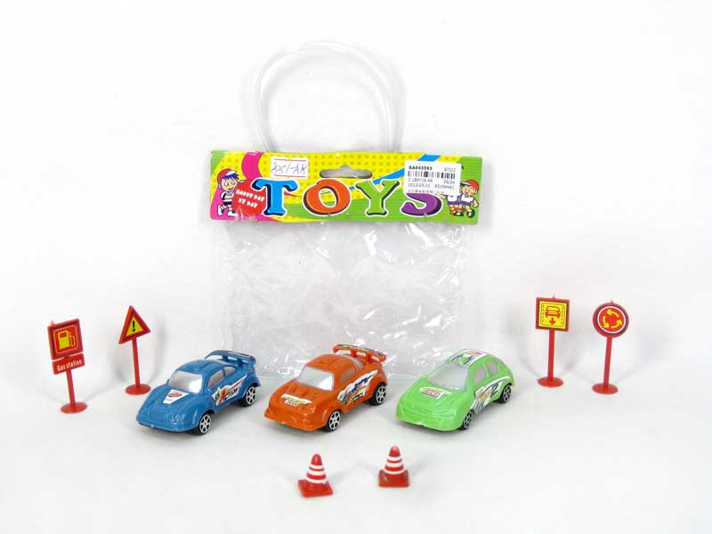 Pull Back Racing Car W/Guide(3in1) toys