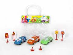 Pull Back Racing Car W/Guide(3in1)