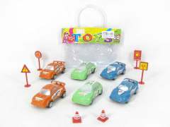 Pull Back Racing Car W/Guide(6in1)