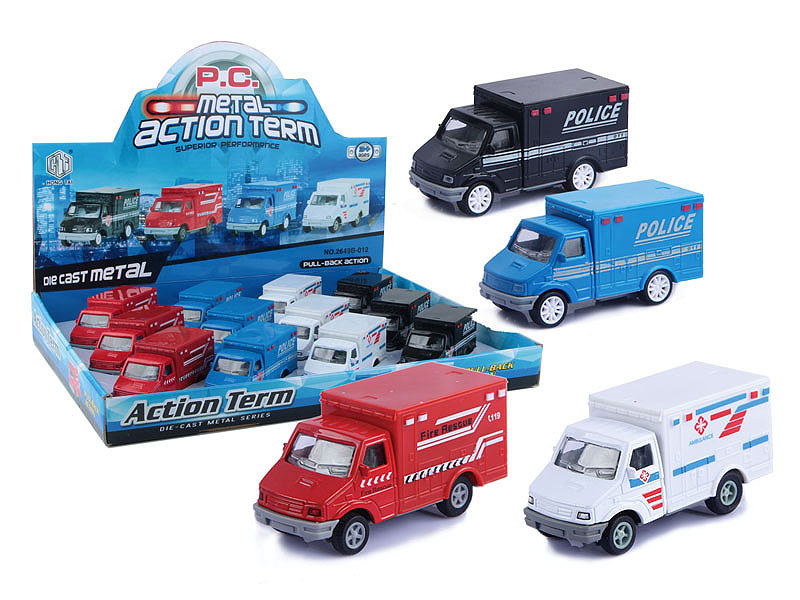 Die Cast Ambulance Pull Back(12in1) toys