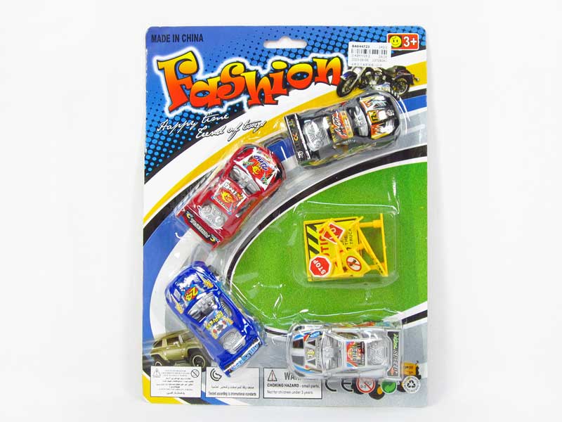 Pull Back Car W/Signpost(4in1) toys