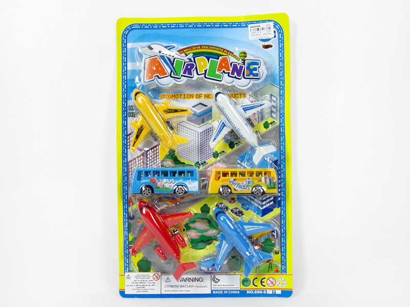Pull Back Plane & Pull Back Bus(6in1) toys