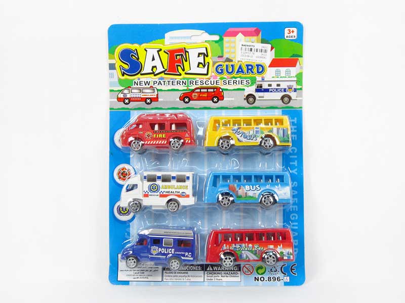 Pull Back Bus & Pull Back Car(6in1) toys