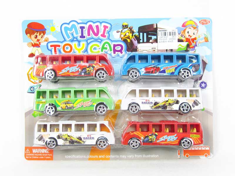 Pull Back Bus(6in1) toys