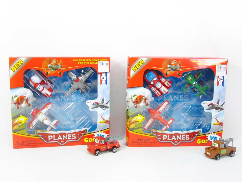 Pull Back Car & Pull Back Airplane(4in1) toys