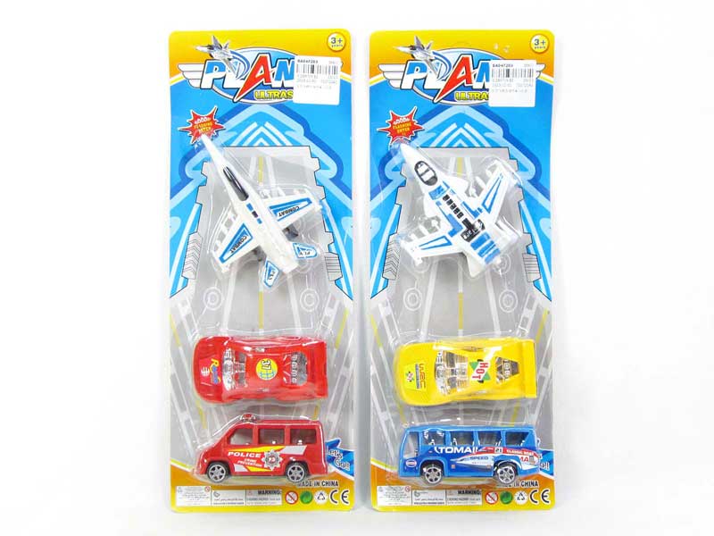 Pull Back Plane & Free Wheel Car(3in1) toys