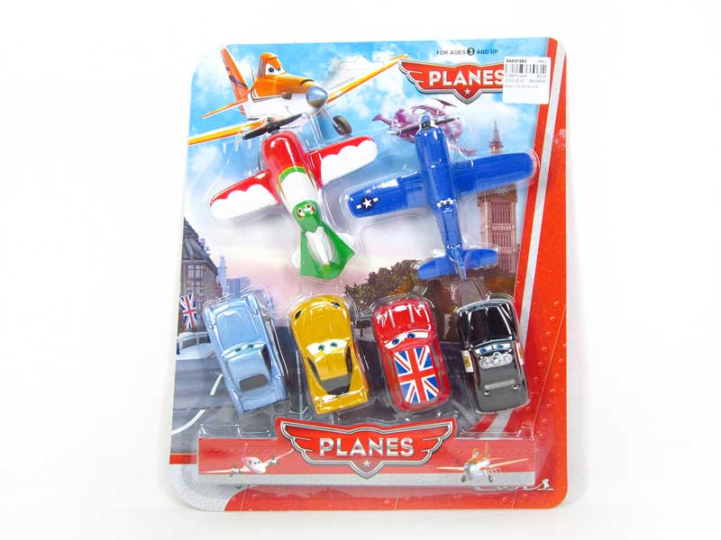 Pull Back Plane & Pull Back Car(6in1) toys