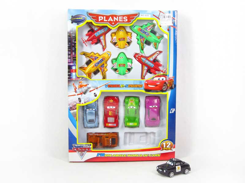Pull Back Plane & Pull Back Car(12in1) toys