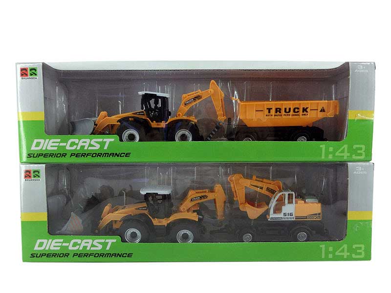 1:43 Die Cast Truck Pull Back(2S) toys