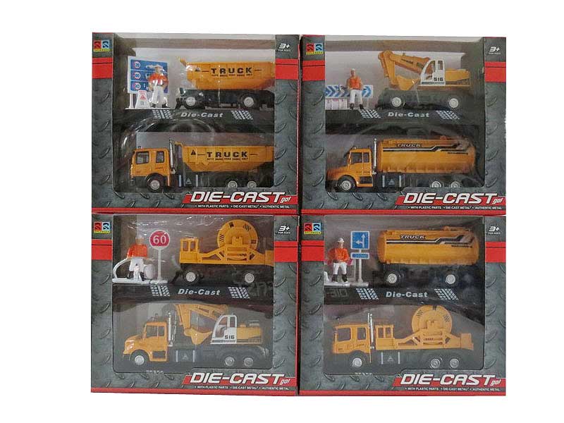 1:60 Die Cast Construction Truck Pull Back(2in1) toys