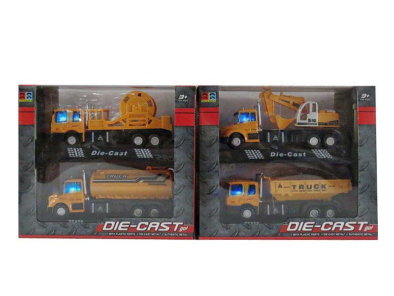 1:60 Die Cast Construction Truck Pull Back W/L_M(2in1) toys