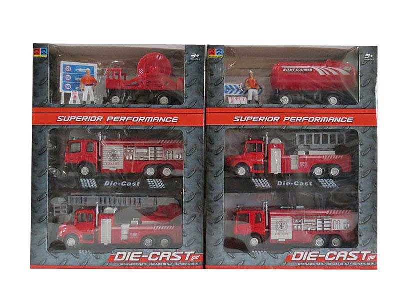 1:60 Die Cast Fire Engine Pull Back(3in1) toys
