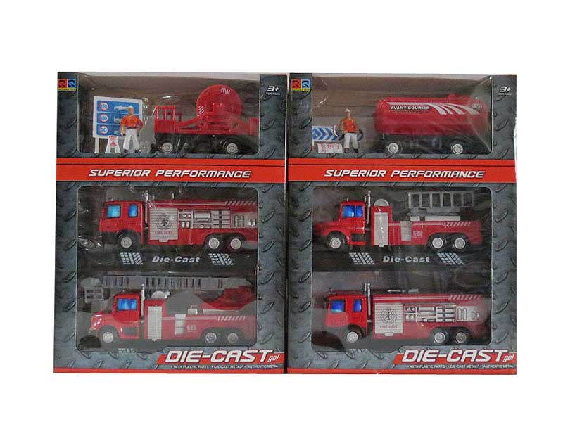 1:60 Die Cast Fire Engine Pull Back W/L_M(3in1) toys