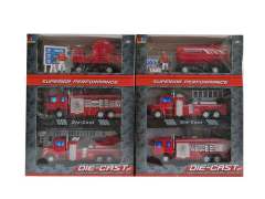 1:60 Die Cast Fire Engine Pull Back W/L_M(3in1)
