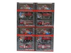 Die Cast Fire Engine Pull Back & Motorcycle Set W/L_M(3in1)