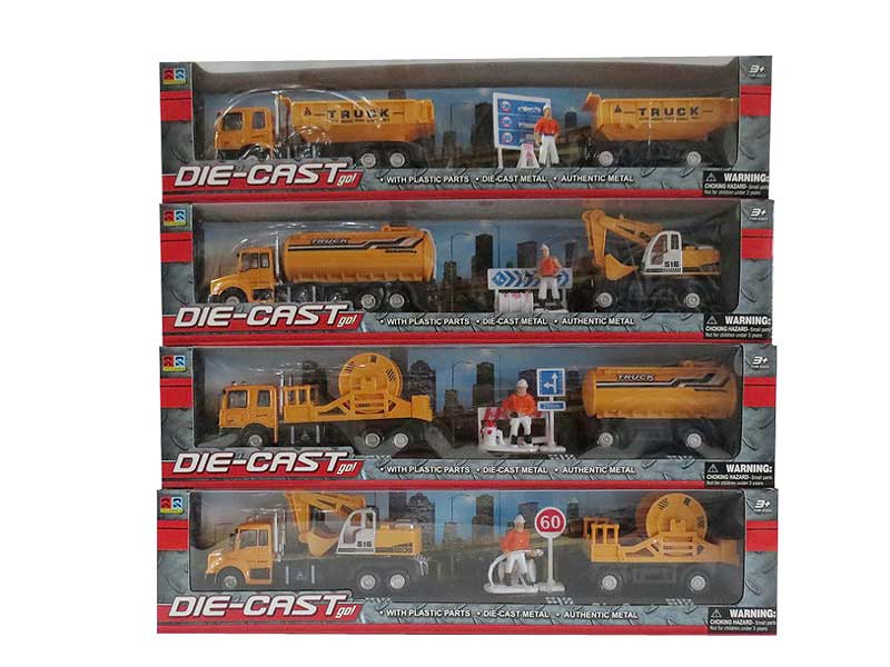 1:60 Die Cast Construction Truck Pull Back(4S) toys