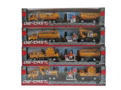 1:60 Die Cast Construction Truck Pull Back(4S)