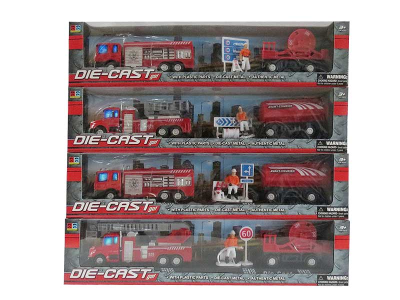 1:60 Die Cast Fire Engine Pull Back W/L_M(4S) toys