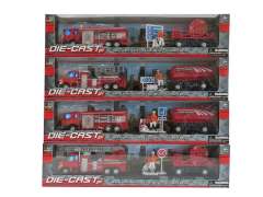 1:60 Die Cast Fire Engine Pull Back W/L_M(4S)