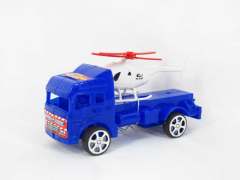 Pull Back Truck Tow Free Wheel Helicopter