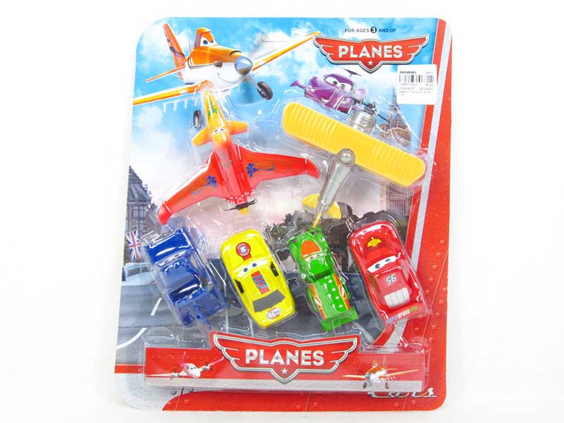 Pull Back Plane & Car(6in1) toys