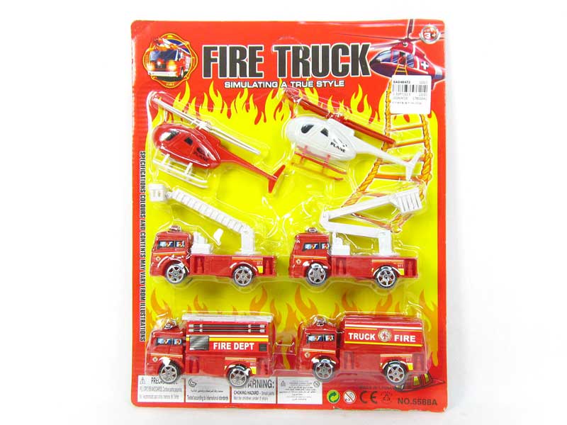 Pull Back Fire Engine & Helicopter(6in1) toys