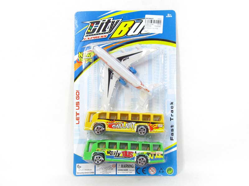 Pull Back Bus & Pull Back Plane(3in1) toys