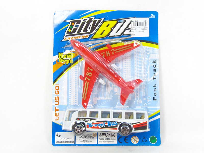 Pull Back Bus & Pull Back Plane(2in1) toys