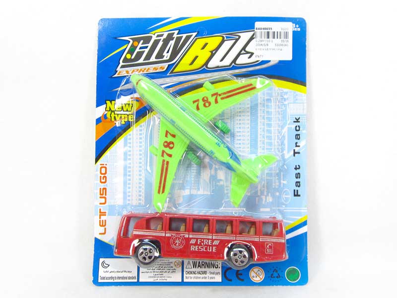 Pull Back Bus & Pull Back Plane(2in1) toys