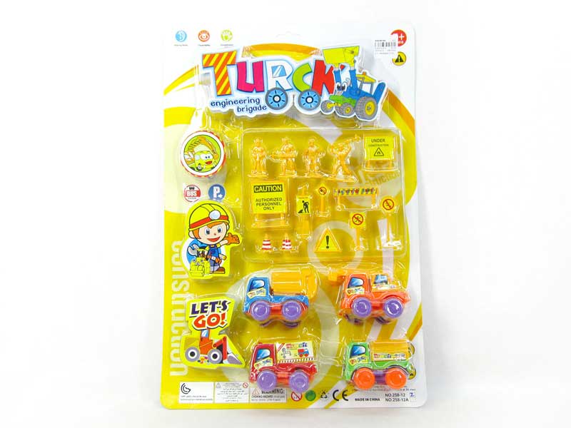 Pull Back Construction Truck(4in1) toys