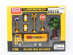 Die Cast Construction Truck Pull Back(4S)