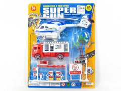 Pull Back Car Set & Pull Line Helicopter