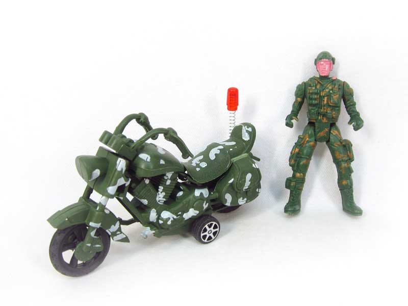 Pull Back Motorcycle & Soldier toys