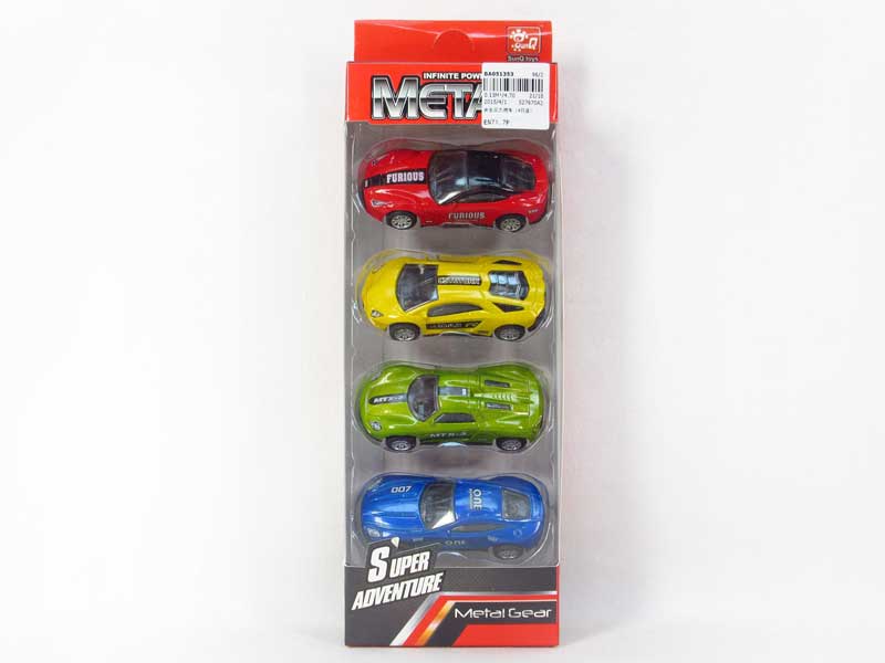 Die Cast Sports Car Pull Back(4in1) toys