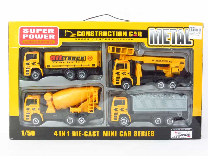 Die Cast Construction Truck Pull Back(4in1) toys