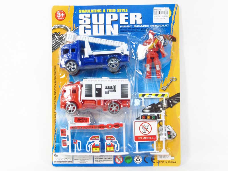 Pull Back Fire Engine Set(2in1) toys